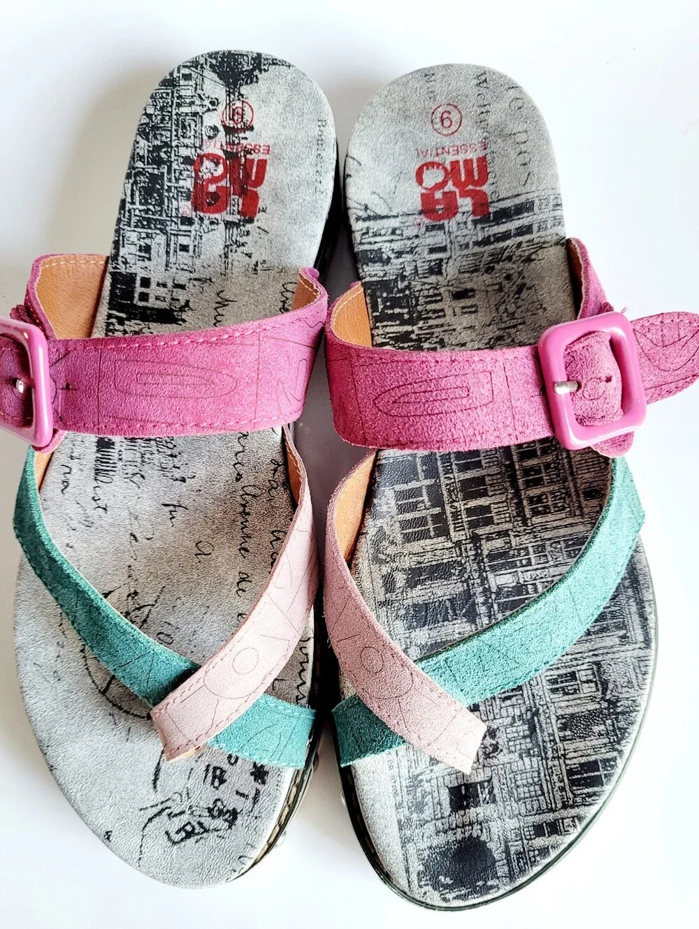 LAMO Women’s Studded Multicolor Strappy Slide Sandal Lightweight US 8-8.5
